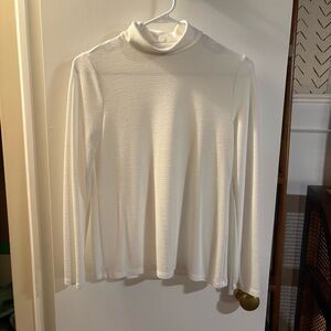 Banana Republic | White Luxespun Long Sleeve Turtleneck